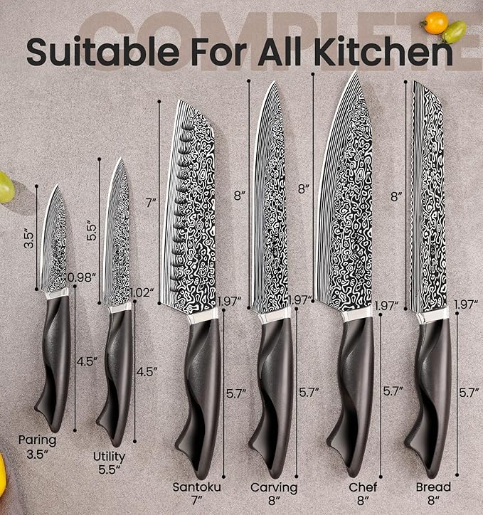 Knife Set, 15 Pieces Kitchen Knife Set - Image 2