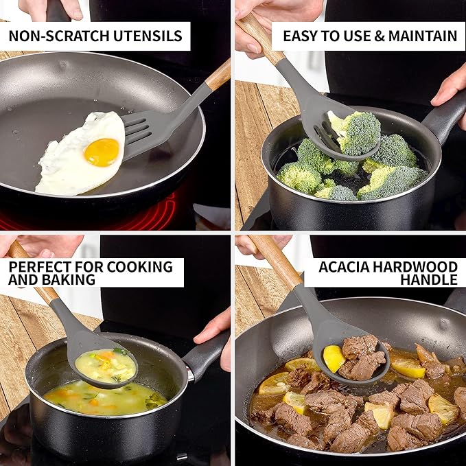 Zulay Kitchen Utensils Set Non-Stick Silicone Cooking Utensils Set - Image 3