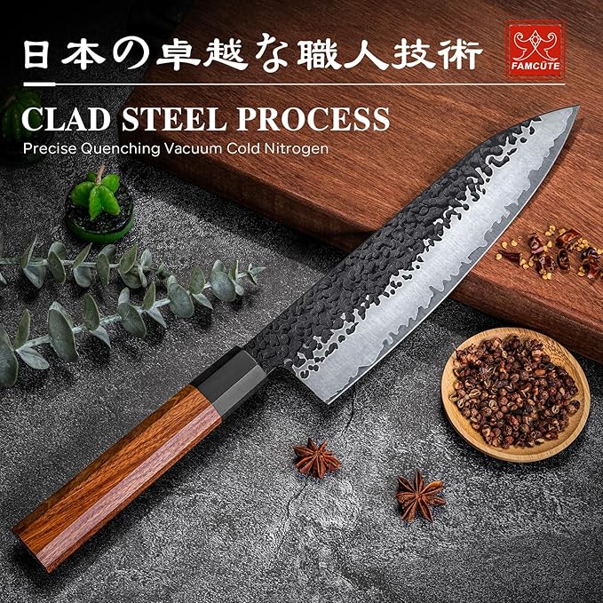 FAMCÜTE Customize Japanese Knife, Hand Forged 8 inch Chef Knife - Image 4