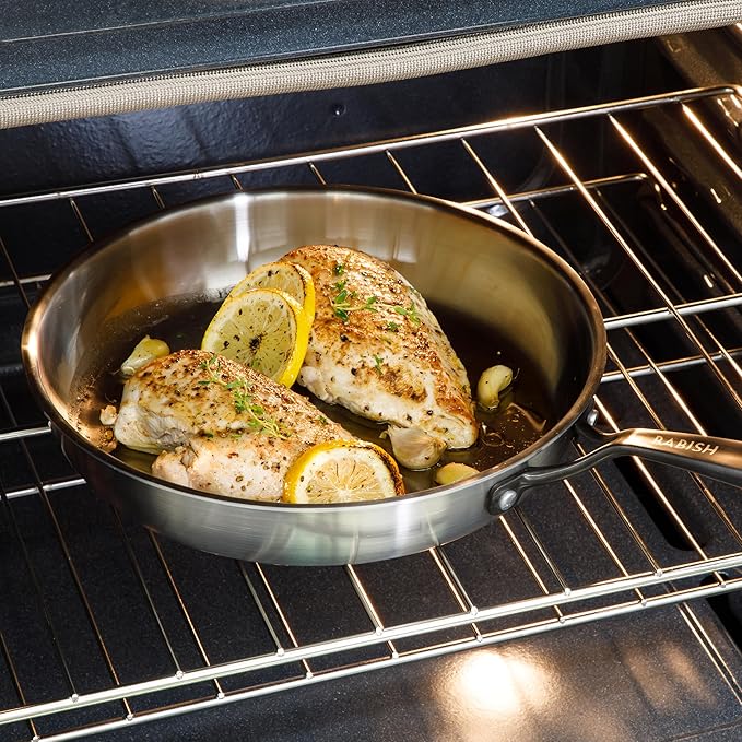 Babish 10-Inch Tri-Ply Stainless Steel Frying Pan - Image 2