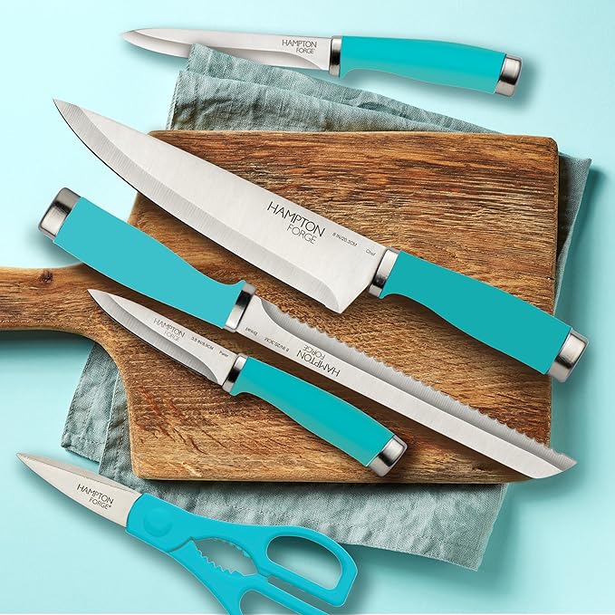 Hampton Forge Epicure True Aqua Knife Block Set, 15 Piece - Image 6