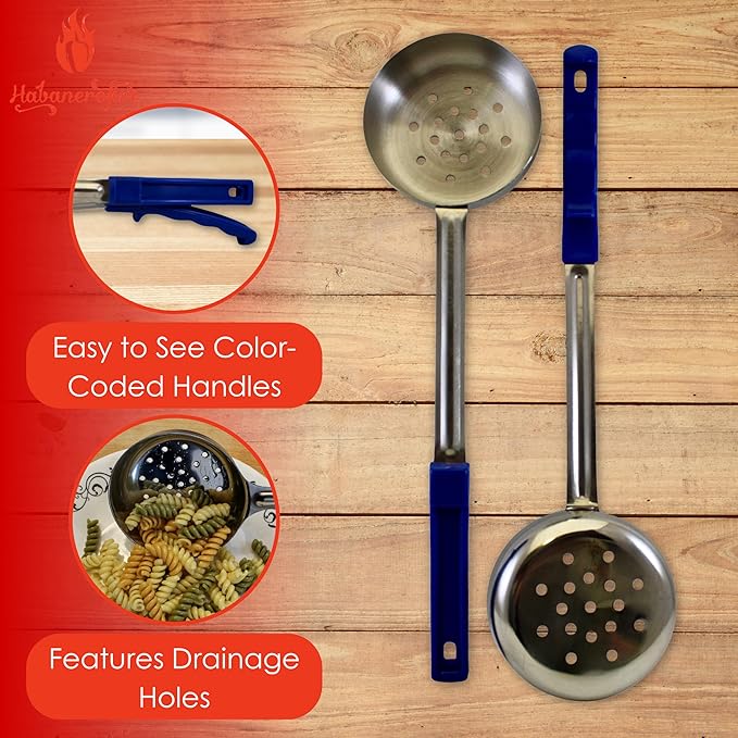 8 Ounce Slotted Stainless Steel Portion Control Ladle Spoon - Image 2