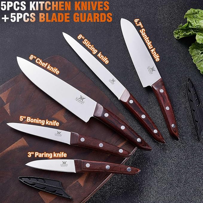 Naitesen 5PCS Professional Kitchen Chef Knife Set - Image 5