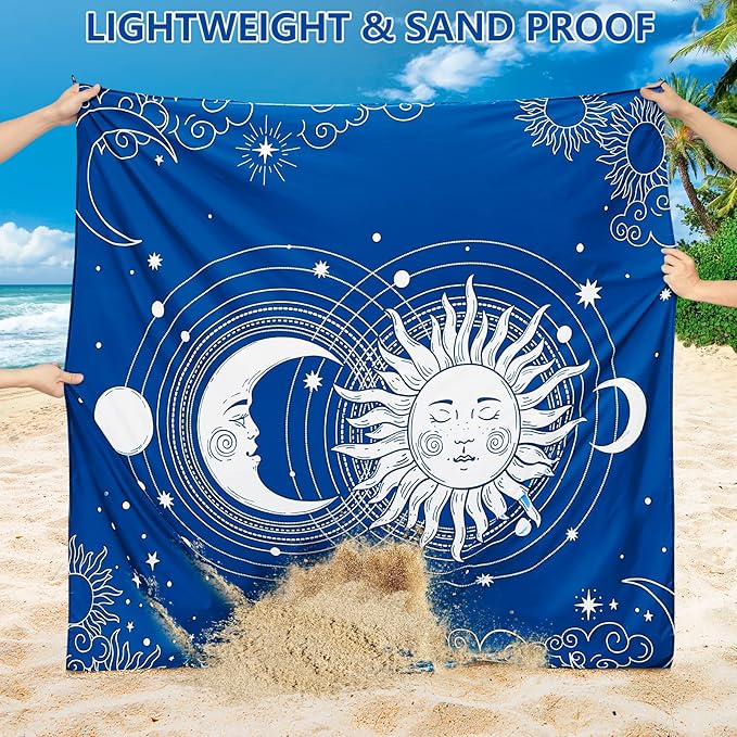 WIWIGO Beach Blanket Waterproof Sandproof Beach Mat 79" X 83"/10'x9'for 2-8 - Image 2