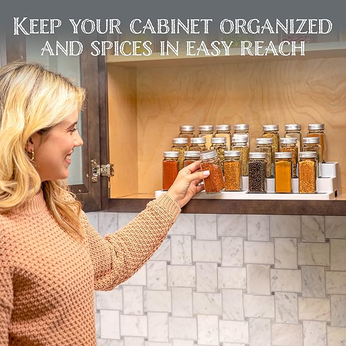 Oizeir Plastic 3-Tier Expandable Spice Rack, Adjustable Length, Stability - Image 6