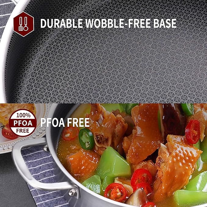 LOLYKITCH 6 QT Tri-Ply Stainless Steel Non Stick Sauté Pan - Image 4