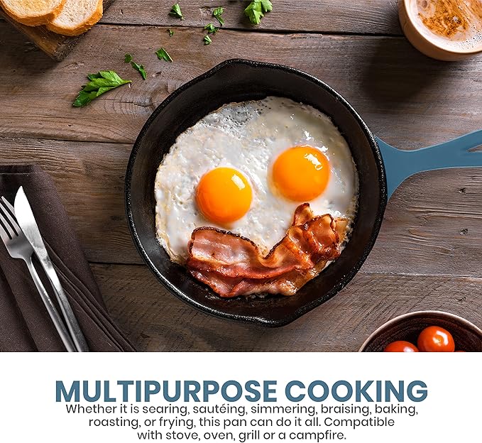 Utopia Kitchen Cast Iron Frying Pan 6.5 Inch, Cast Iron Chefs Pan, Pre Seasoned - Image 5