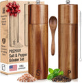 Premium Wooden Salt and Pepper Grinder Set - 28 g / 1 oz each by PJCKitchen