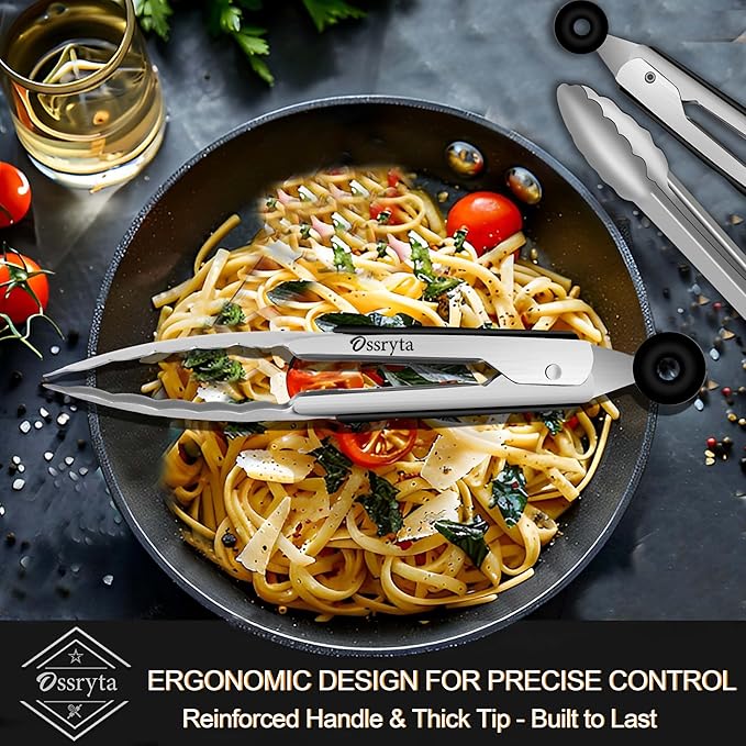 Stainless Steel Cooking Tongs Set of 3 - Image 4