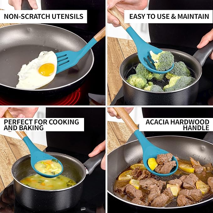 Zulay Kitchen Non-Stick Cooking Utensils Set - Image 3