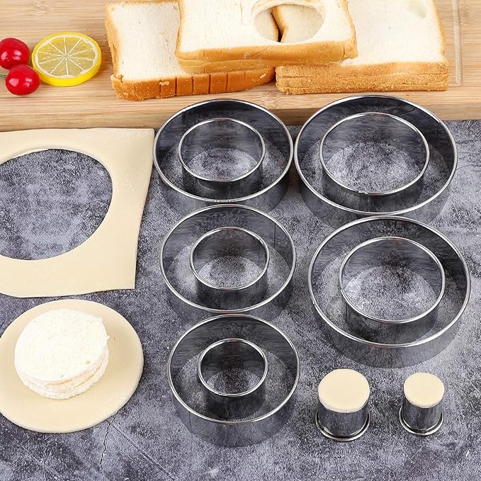 Round Cookie Cutters Set 12 Pieces Bistcuit Cookie Cutters Circle Pastry - Image 4