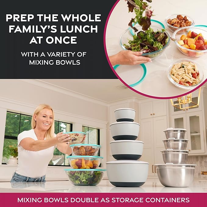 FineDine Stainless Steel Mixing Bowls Set, Dishwasher Safe, 6 Piece Metal - Image 6