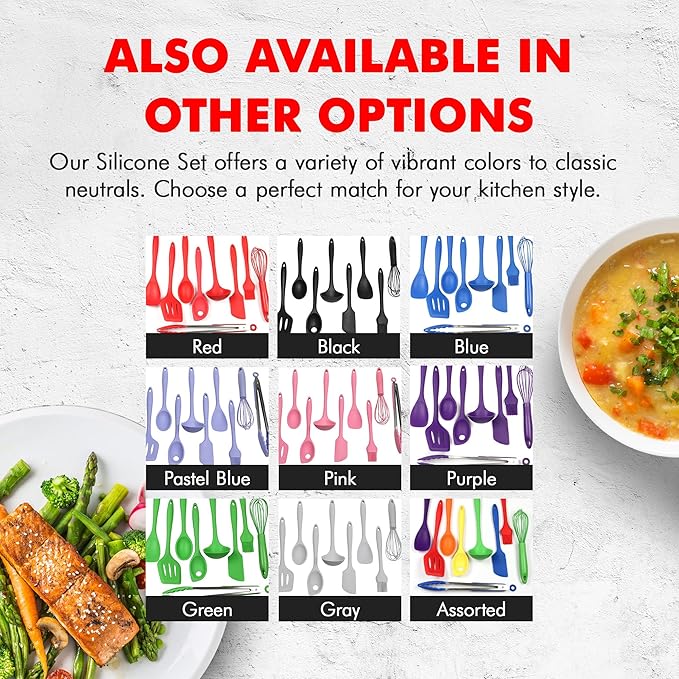 Chef Craft Premium Silicone Kitchen Tool and Utensil Set, 9 Piece - Image 7
