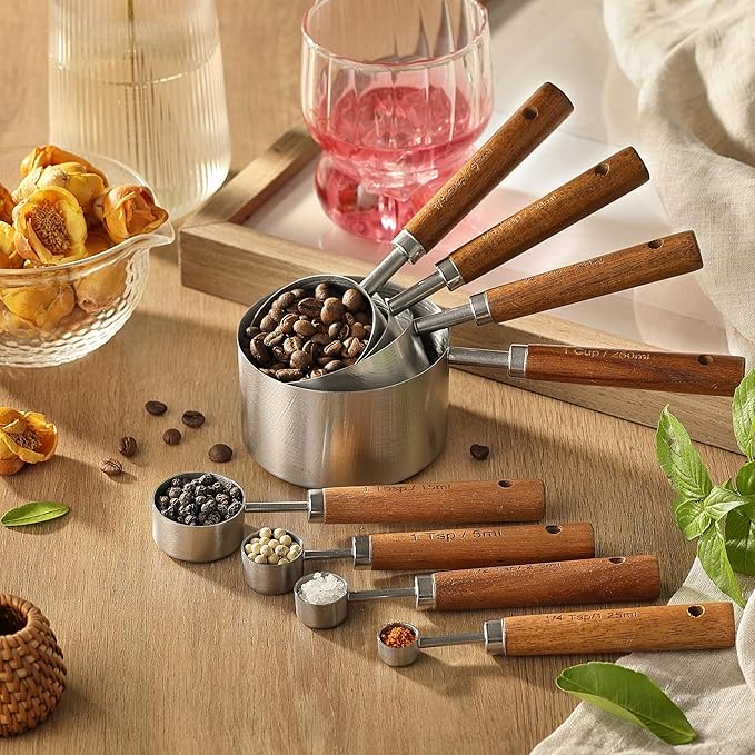 8PCS Measuring Cups, DAJLFA Stainless Steel Measuring Cups and Spoons Set - Image 9