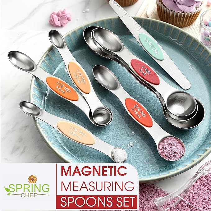 Spring Chef Stainless Steel Metal Magnetic Measuring Spoons Set of 8 - Image 7