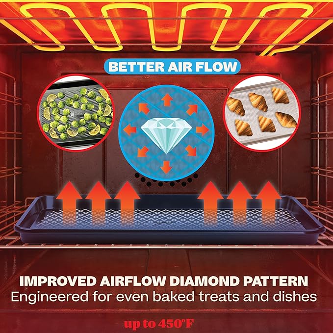 Baker's Secret Non Stick Baking Sheets, Diamond Texture Premium Air Flow - Image 4