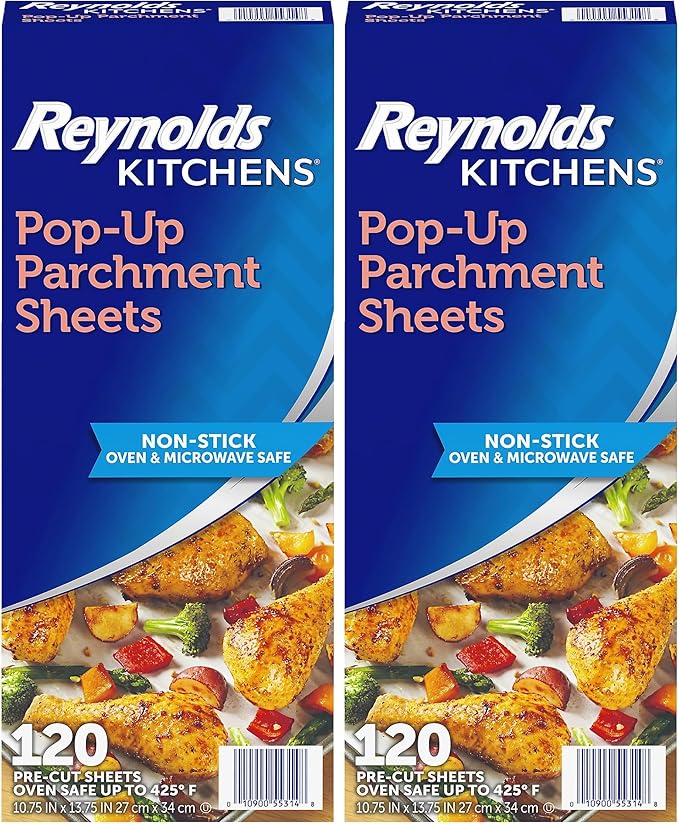Reynolds Kitchens Pop-Up Parchment Paper Sheets, 10.7x13.75 Inch, 120 Sheets by ReynoldsConsumerProducts