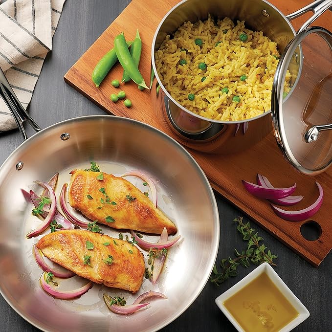 Tramontina Tri-Ply Clad Stainless Steel 14-Piece Cookware Set - Image 4