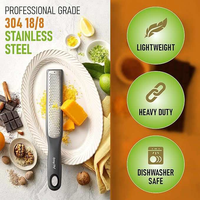 Spring Chef Premium Gray Lemon Zester Grater - Image 3