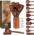 12-Piece Premium Teak Wooden Cooking Utensils Set – Heat-Resistant Spoons & by Unknown