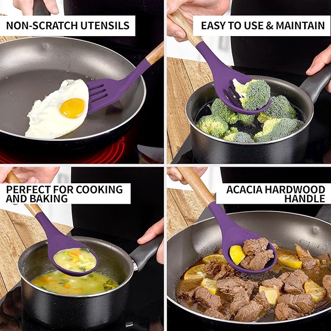 Zulay Kitchen Non-Stick Cooking Utensils Set - Image 3