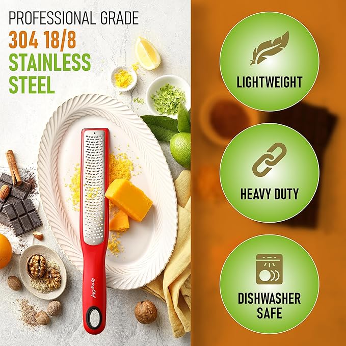 Spring Chef Premium Red Lemon Zester Grater - Image 3