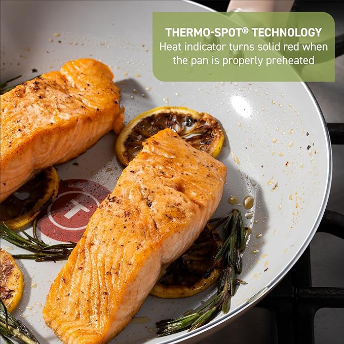 T-Fal Refresh Ceramic Pots and Pans Set, Nonstick Cookware, Oven Safe to 350°F - Image 4