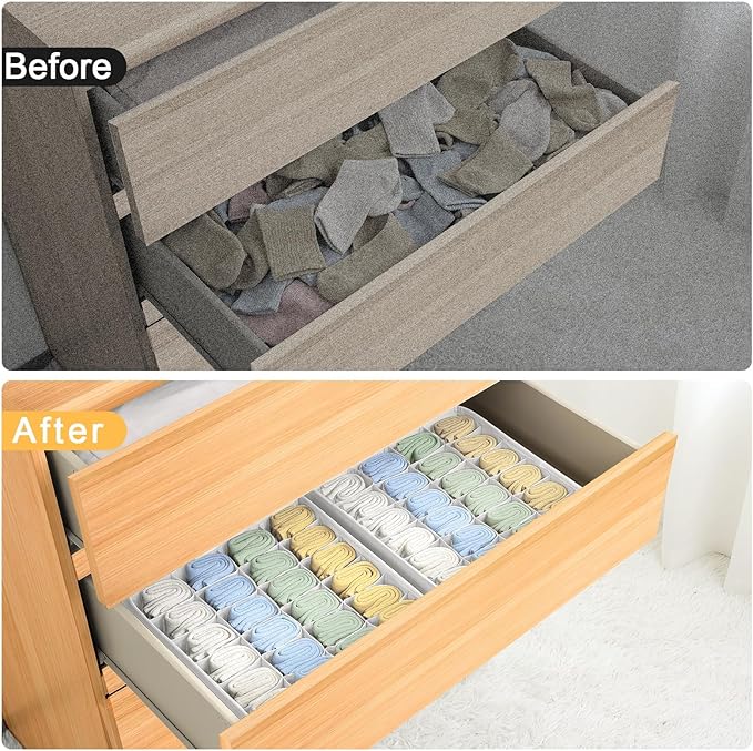 Joyoldelf Sock Organizer Drawer Organizer - Image 6