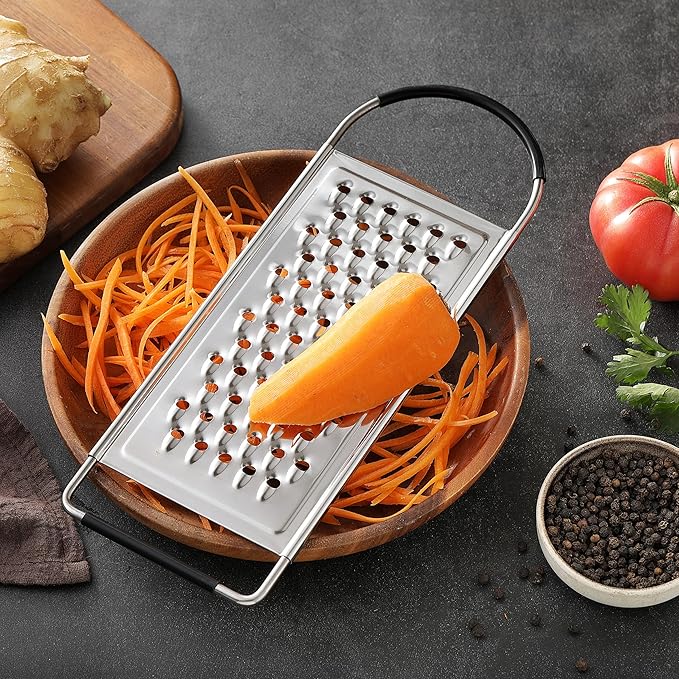 Cheese Grater Handheld, HIA Flat Coarse Stainless Steel Graters - Image 7