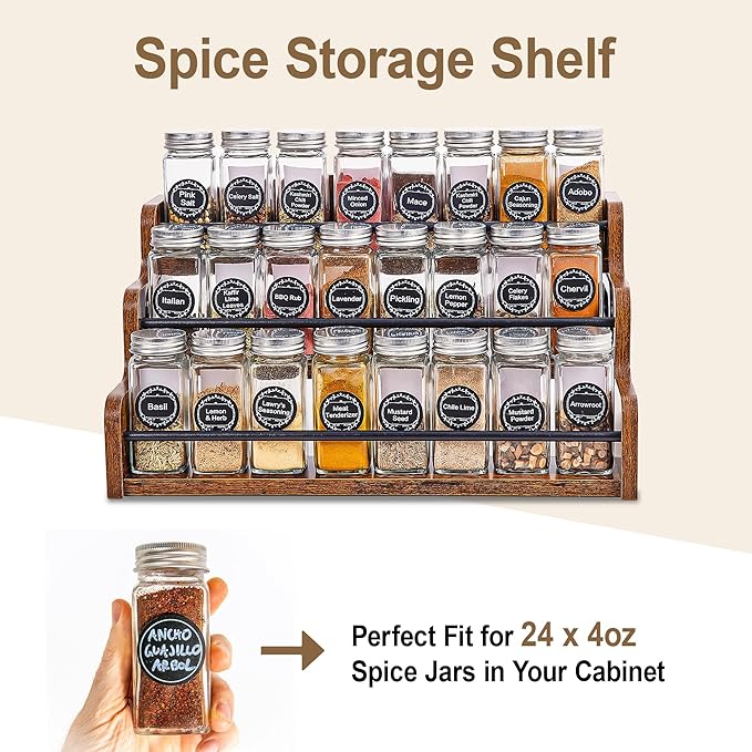 Aminigram Wood Spice Rack Organizer - Image 6