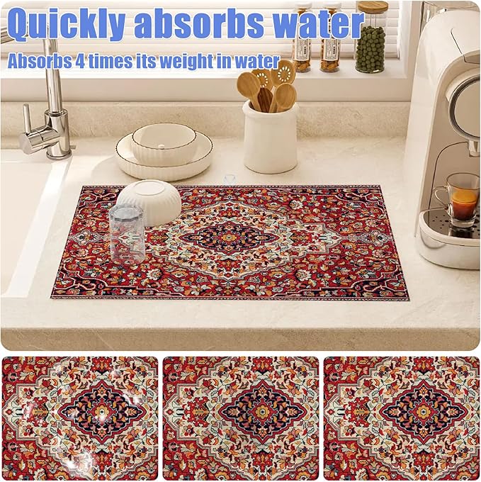 Boho Vintage Ethnic Dish Drying Mat - Image 4