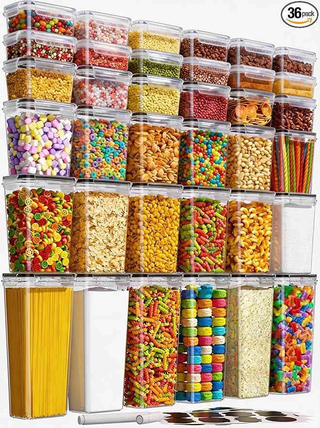 KEMETHY 36 PCS Airtight Food Storage Containers by KEMETHYFocusesonCreatingEfficientStorageProductswithQualityMaterials