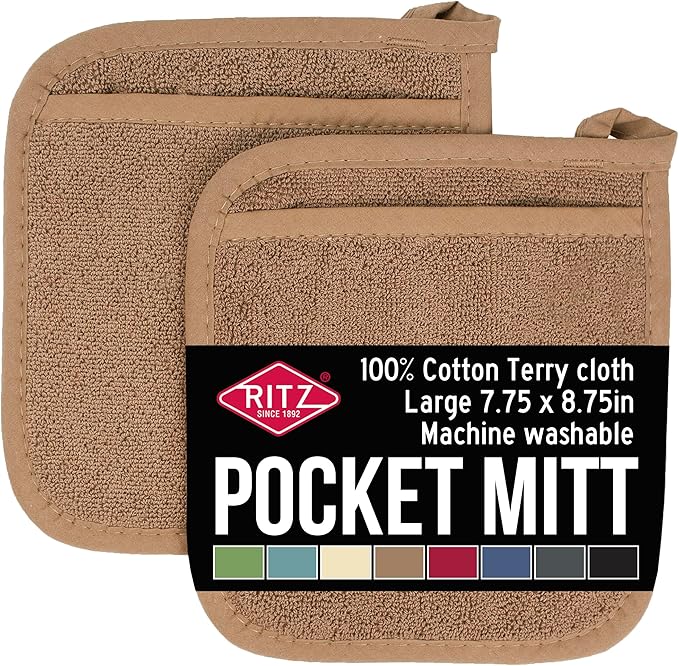 RITZ Terry Pocket Mitt & Hot Pad: Unparalleled Heat Resistant, Durable 100% by Ritz+Foodservice