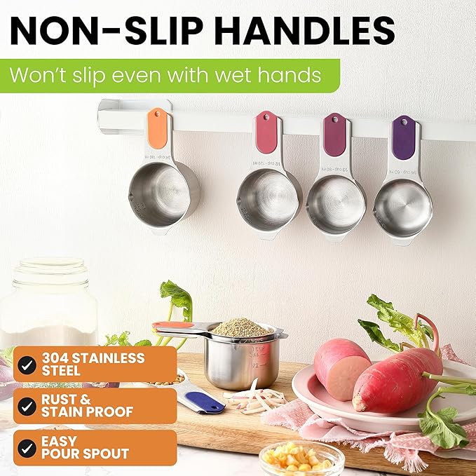 Spring Chef Magnetic Stainless Steel Measuring Cups, Kitchen Tools - Image 6