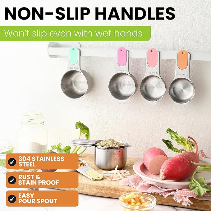 Spring Chef Magnetic Stainless Steel Measuring Cups, Kitchen Tools - Image 6