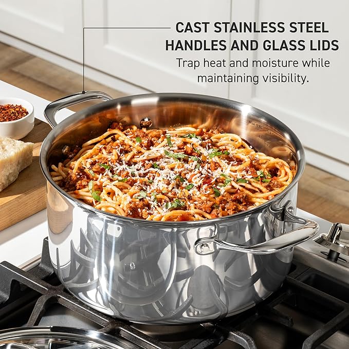 T-Fal Pro Tri-Ply Stainless Steel Large Dutch Oven Pot - Image 4