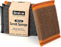 Heavy-Duty Steel Wool Scrubber Sponges 4 Pack – Stainless Steel Cleaning Pads by Braize