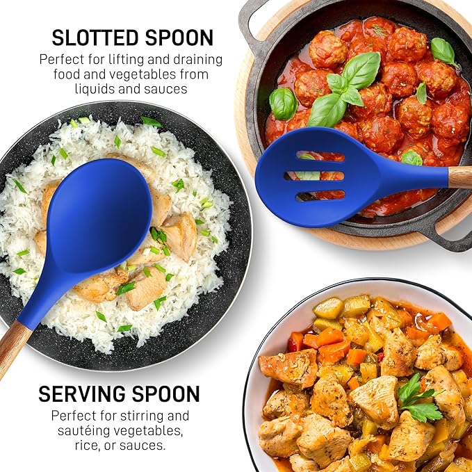 Zulay Kitchen Non-Stick Silicone Cooking Utensils Set - Image 4