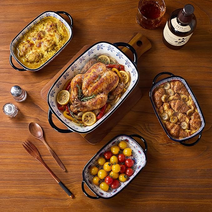 Ceramic Casserole Dishes for Oven, Hand-painted Polish Pottery Baking Dish Set - Image 8