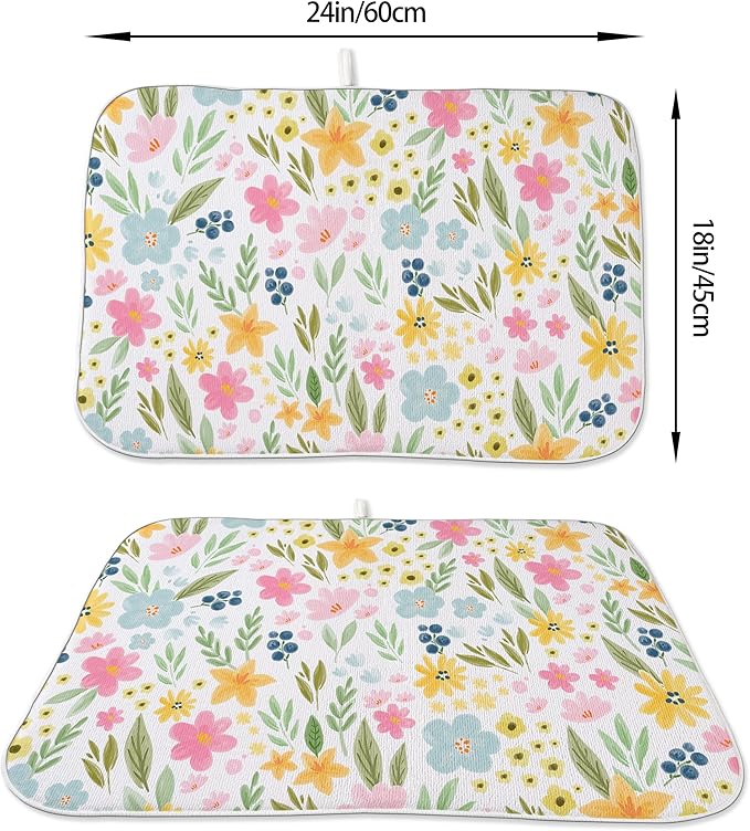 Spring Dish Drying Mat 18x24 Inches - Image 2