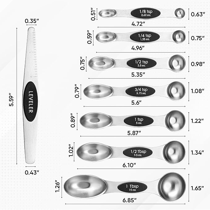Spring Chef Stainless Steel Magnetic Measuring Spoons Set - Image 3