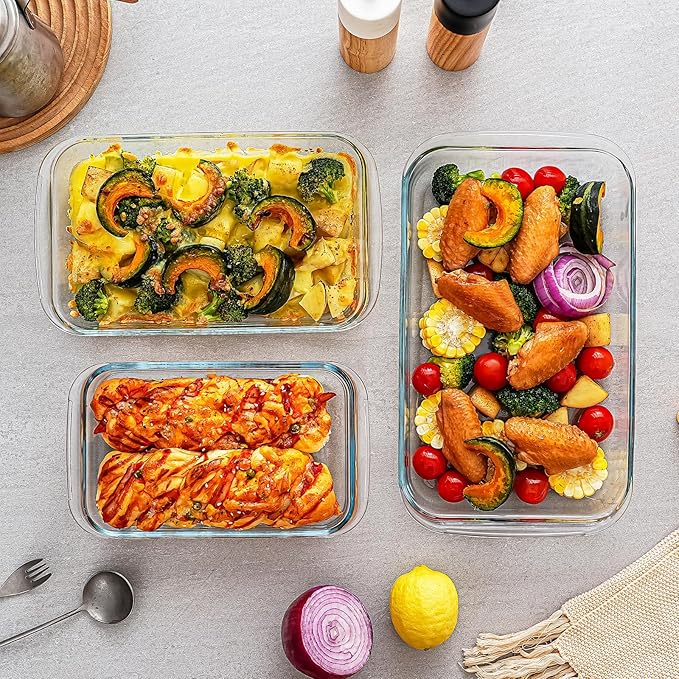 3 Pack High Borosilicate Glass Baking Dishes - Image 5