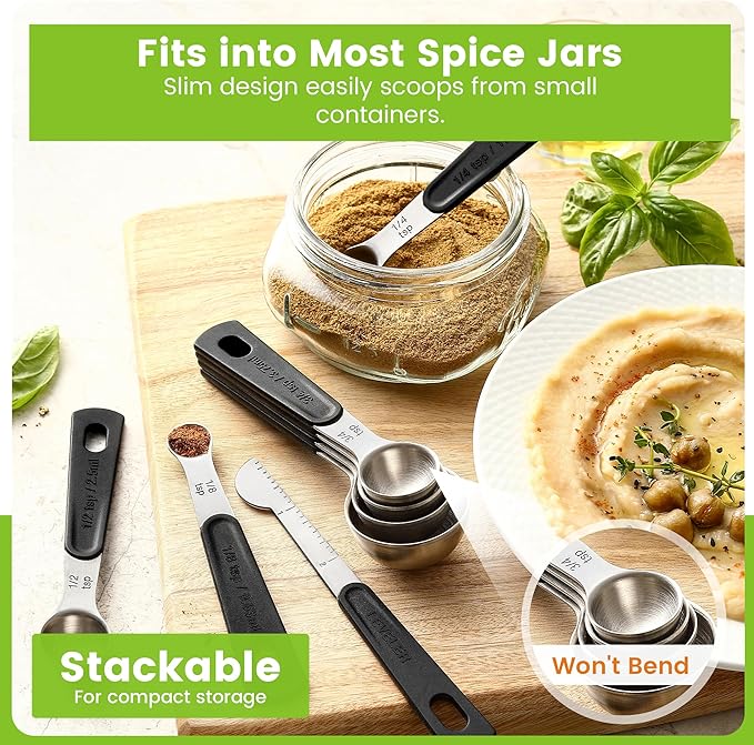 Spring Chef Stainless Steel Magnetic Measuring Spoons Set of 8 - Image 8