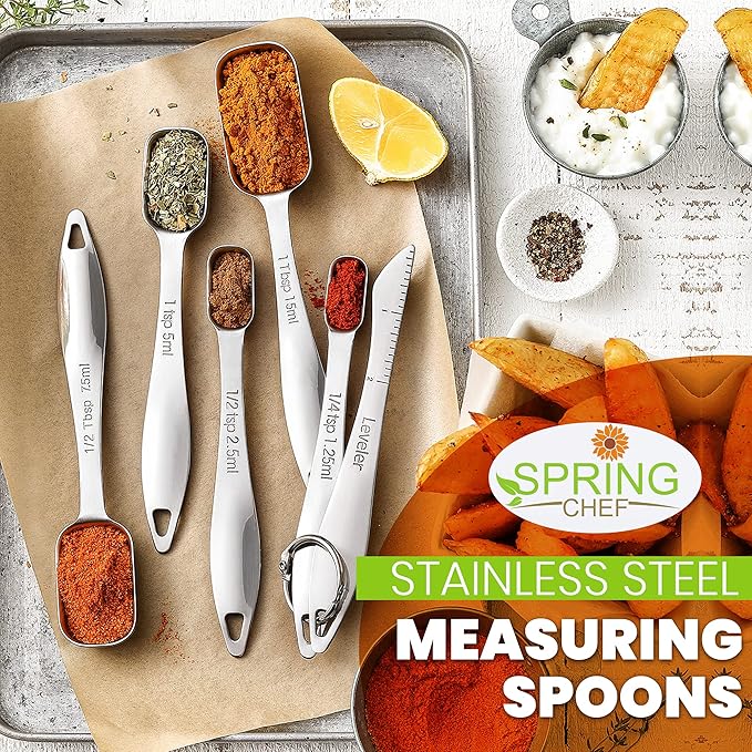 Spring Chef Stainless Steel Measuring Spoons Set of 6 - Image 2