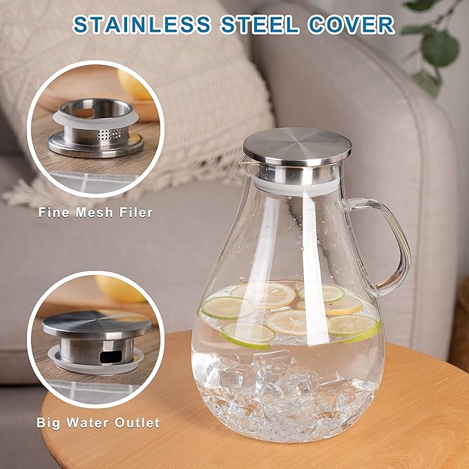 Glass Pitcher with Lid, 3000ml - Image 2