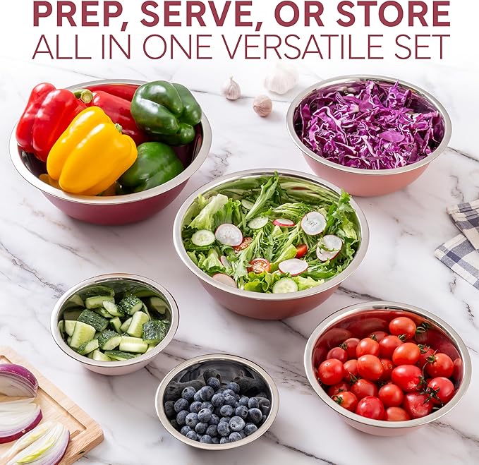 COOK WITH COLOR Stainless Steel Mixing Bowls Set - Image 3