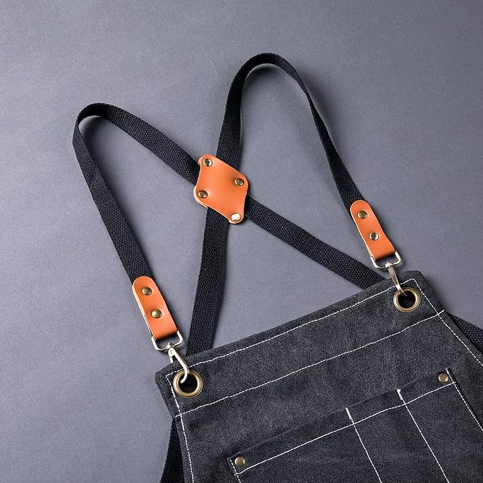 Aoomzoon Canvas Aprons for Men Chef Apron, Work Apron - 16oz Heavy Duty Cross - Image 3