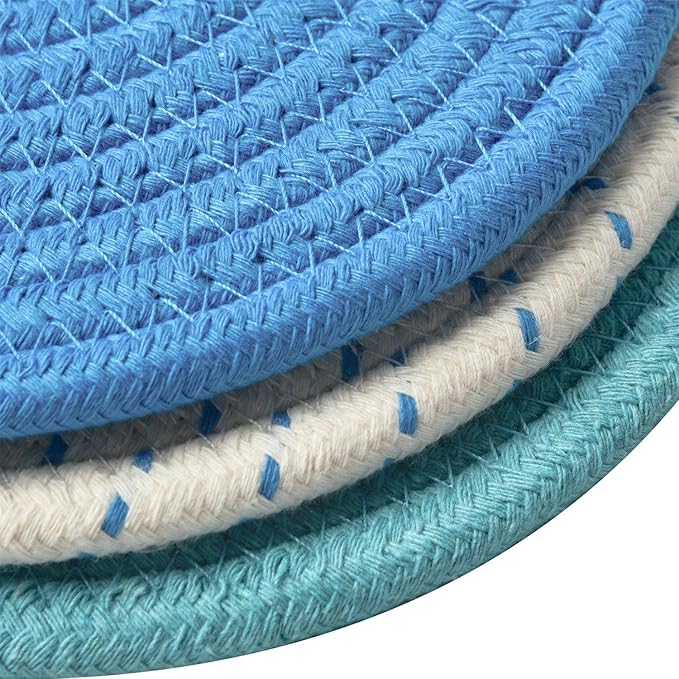 Kitchen Pot Holders Set Trivets Set 100% Pure Cotton Thread Weave Hot Pot - Image 6