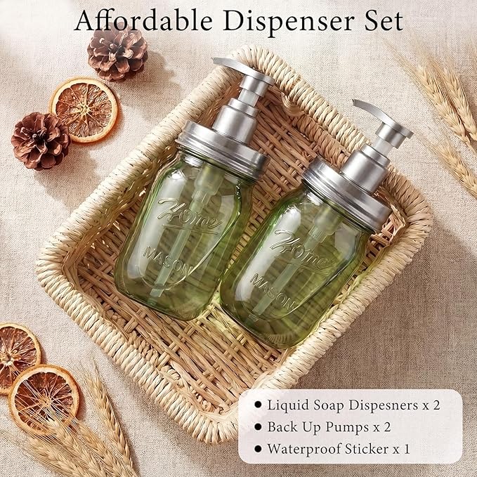 Amolliar Plastic Mason Jar Soap Dispenser - Image 7