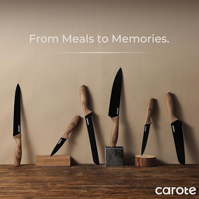 CAROTE 12PCS Knife Set, Stainless Steel Kitchen Knife Set - Image 7